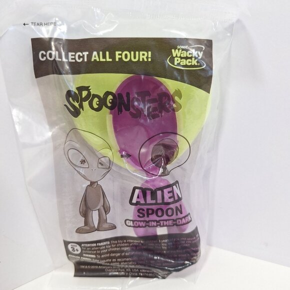 Spoonsters Sonic Wacky Pack Big Foot Alien Swamp Monster Astronaut Spoons Sealed - Picture 10 of 14